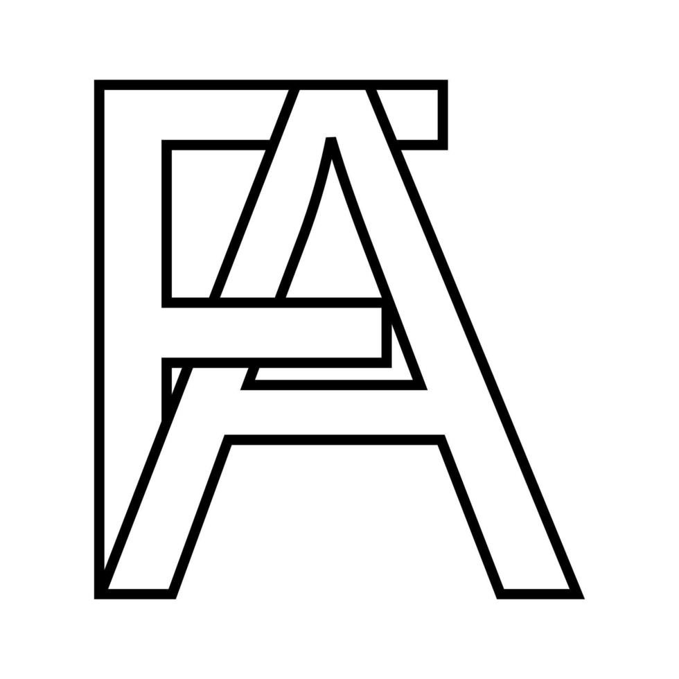 logotyp tecken, fa af ikon nft, fa interlaced brev f en vektor