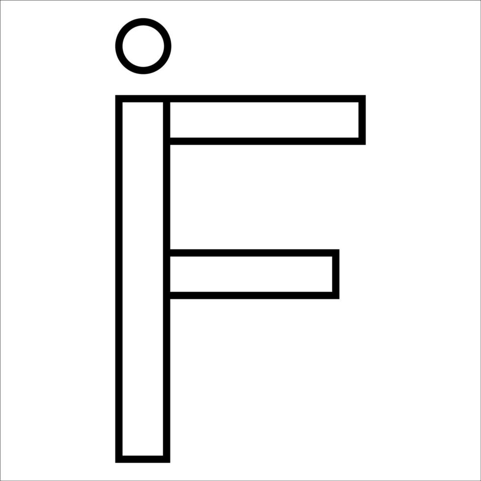 logotyp tecken om fi ikon, nft interlaced brev jag f vektor