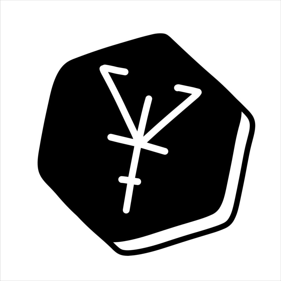 klotter nordic runa. svart och vit magi scandinavian ikon. viking mysterium brev vektor