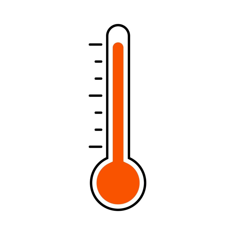 Symbol ist ein rot Thermometer, Zeichen von hoch Temperatur Hitze ist heiß Siesta vektor