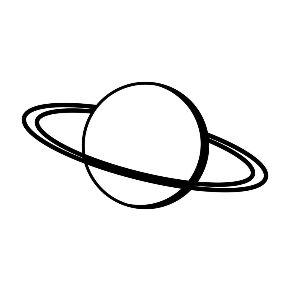 Planet Saturn Orbit himmlisch Körper Schlaganfall mit Ringe Lager Illustration vektor