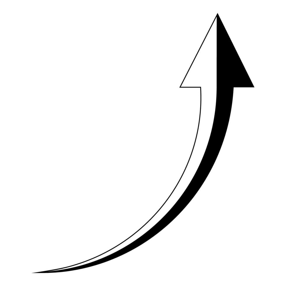schwarz und Weiß steigend oben Pfeil, steigend Trend Bewertung oben Pfeil vektor