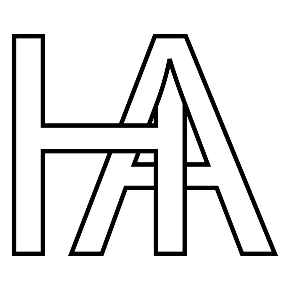 Logo Zeichen Ha Ah Symbol, nft interlaced Briefe ein h vektor