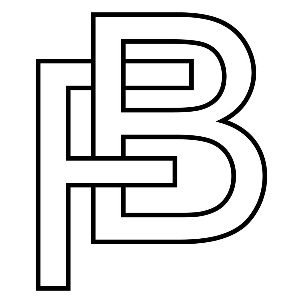 Logo Zeichen, fb bf Symbol nft fb, interlaced Briefe f b vektor