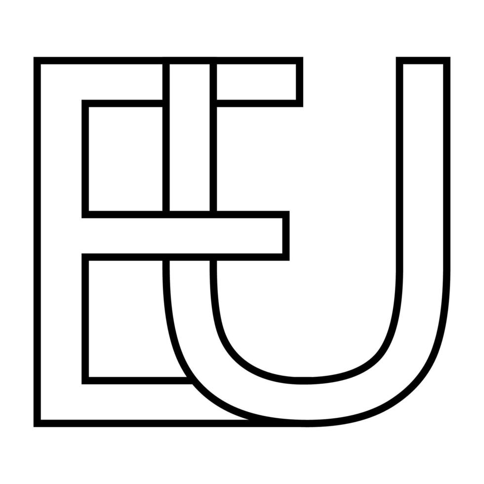 Logo Zeichen EU ue Symbol Europa, europäisch Union interlaced Briefe e t vektor