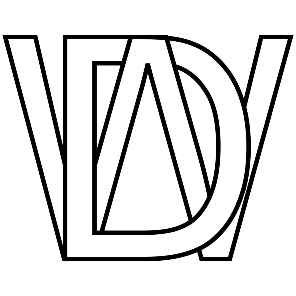 Logo Zeichen, dw wd Symbol nft dw interlaced, Briefe d w vektor