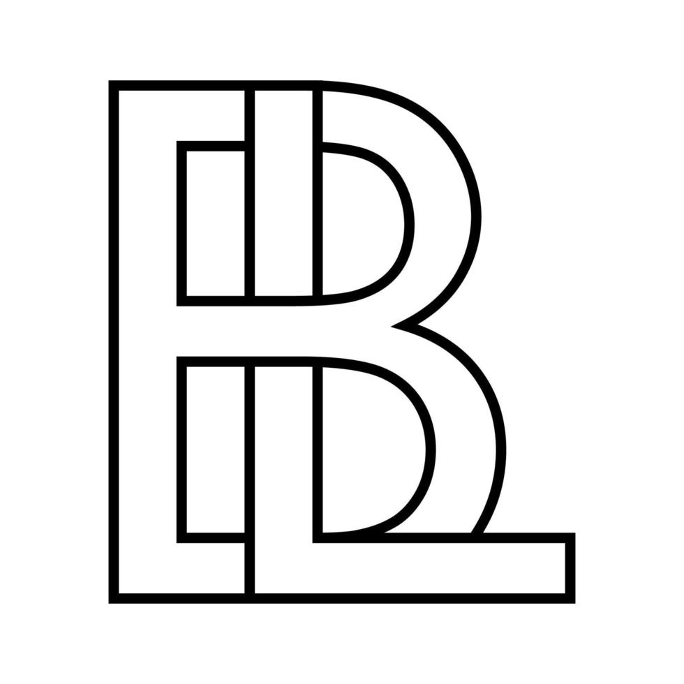 Logo Zeichen bl Pfund Symbol Zeichen zwei interlaced Briefe B, l Vektor Logo bl, Pfund zuerst Hauptstadt Briefe Muster Alphabet B, l