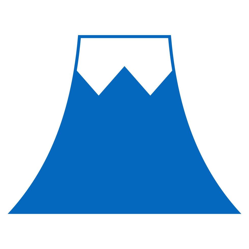 logotyp tecknad serie berg fuji, ikon blå berg fuji resa landskap vektor