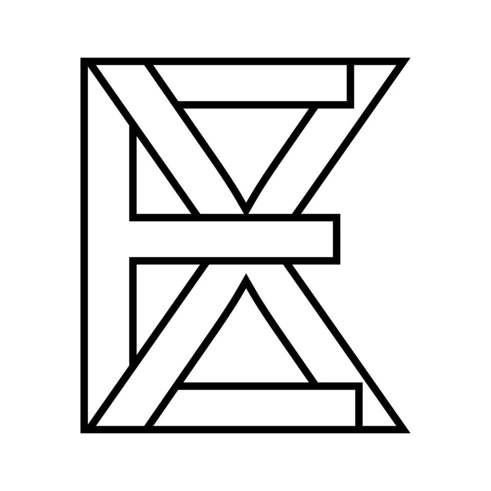 logotyp tecken, ex xe ikon nft ex interlaced brev e x vektor