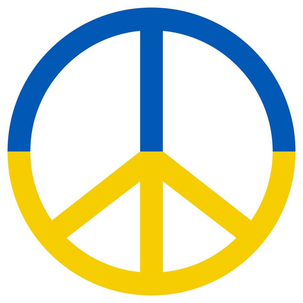 fred tecken fredlig, flagga Ukraina, blå gul Färg av anti krig, fredlig, försonlig vektor