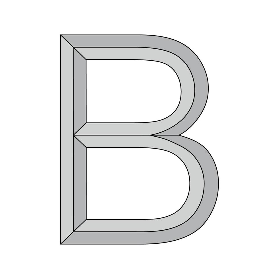 Logo dreidimensional Brief B, Vektor Hauptstadt zweite Brief Alphabet b Symbol Privatsphäre und Ursprung