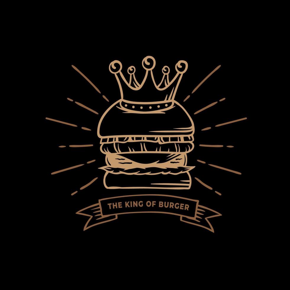 hamburgare med krona illustration design vektor