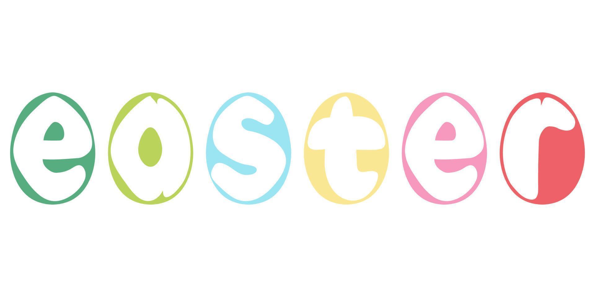 Ostern bunt Eier mit Text, Vektor bunt Eier Symbol Neu Leben glücklich Ostern