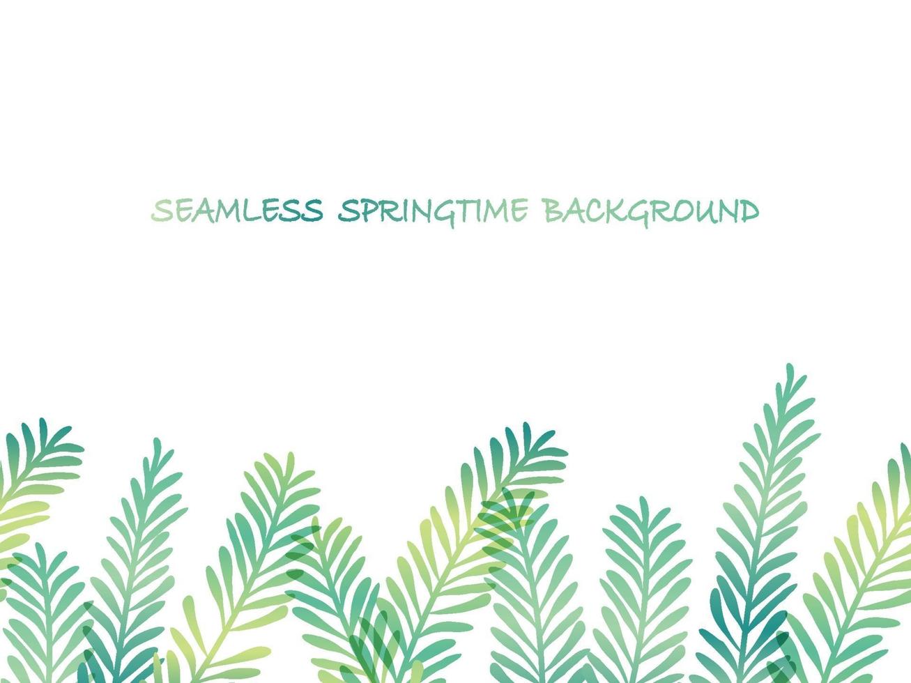 Frühlingspflanzenvektorhintergrundillustration mit Textraum. horizontal wiederholbar. vektor