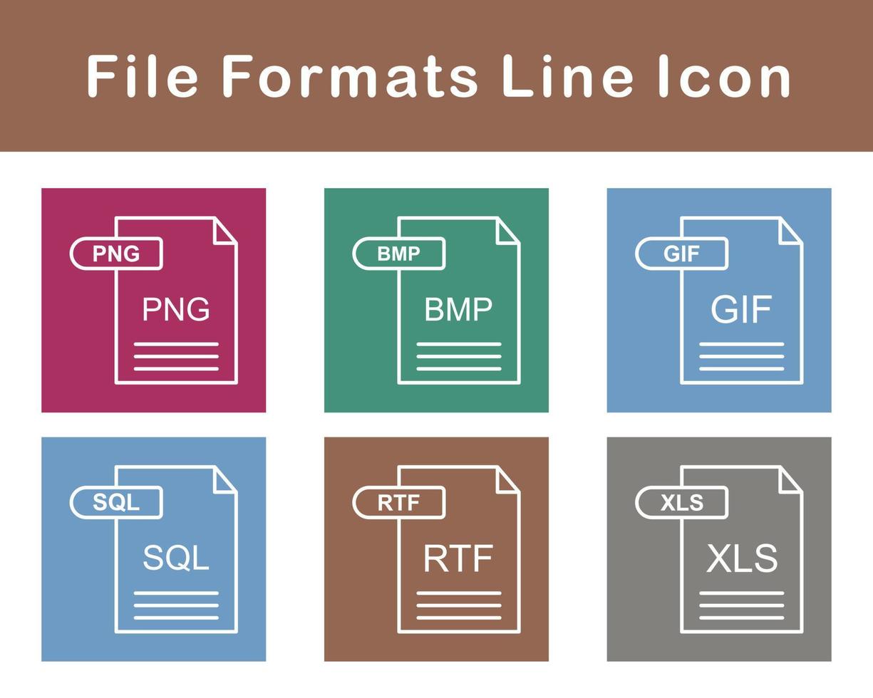 fil format vektor ikon uppsättning