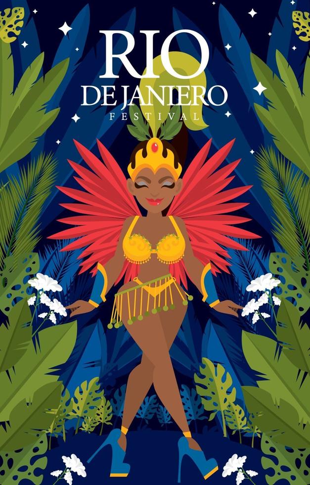 Rio Kostüm Festival Poster Konzept vektor