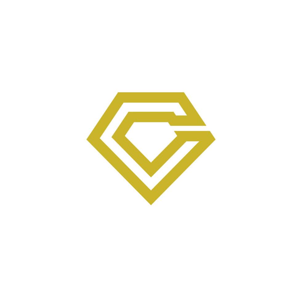 c eller g diamant geometrisk monoline logotyp design vektor