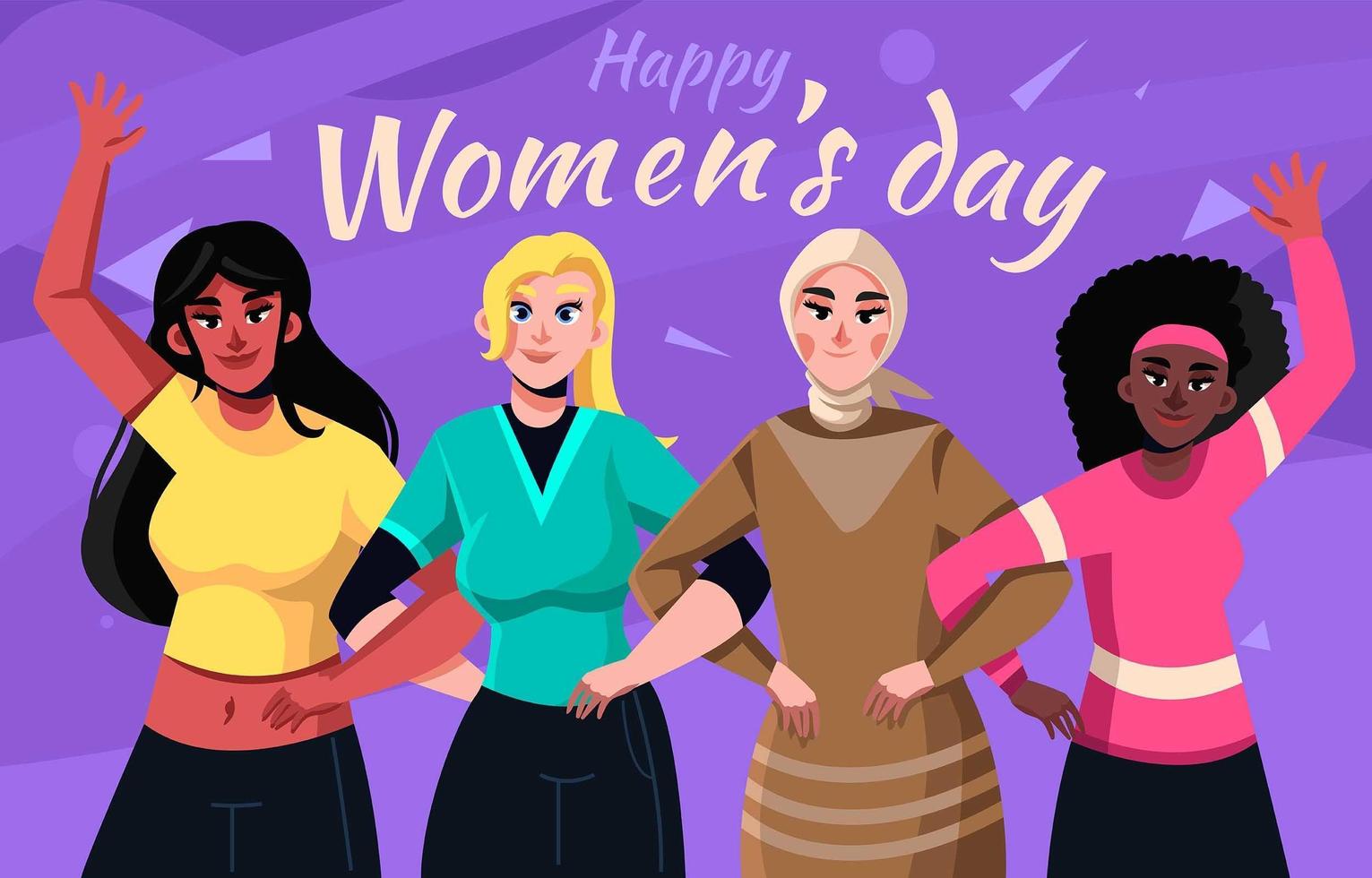 Unterstützung des Frauentags in Vielfalt vektor