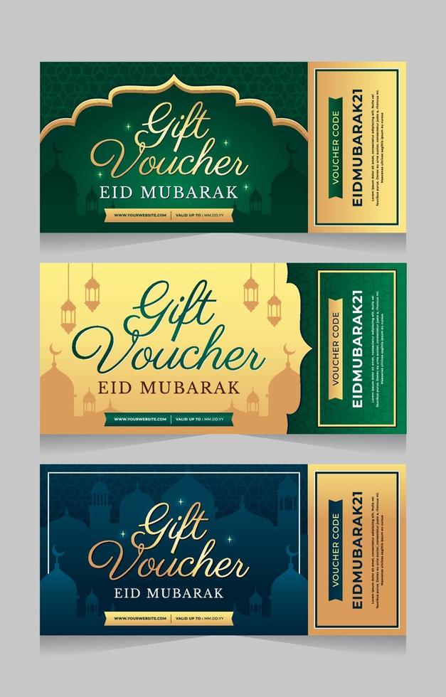 eid mubarak geschenkgutschein vektor