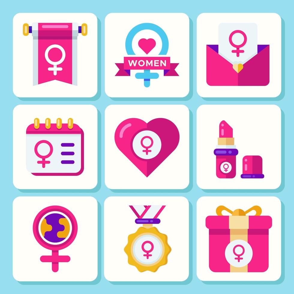 Frauentag Icon Set vektor