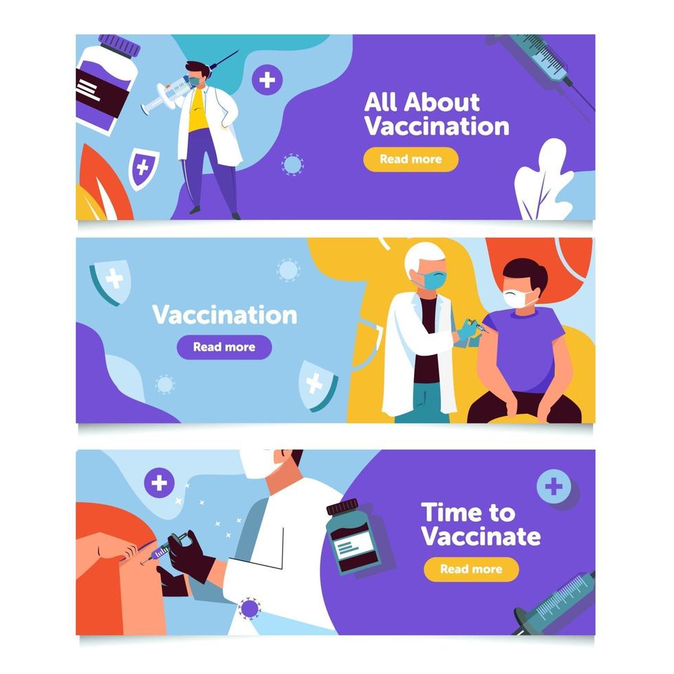 Impfstoff-Banner-Sammlung vektor