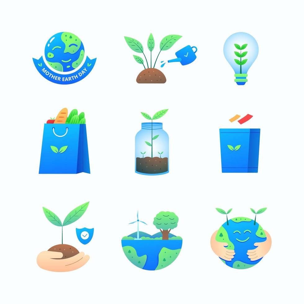 Earth Day Icon Sammlung vektor