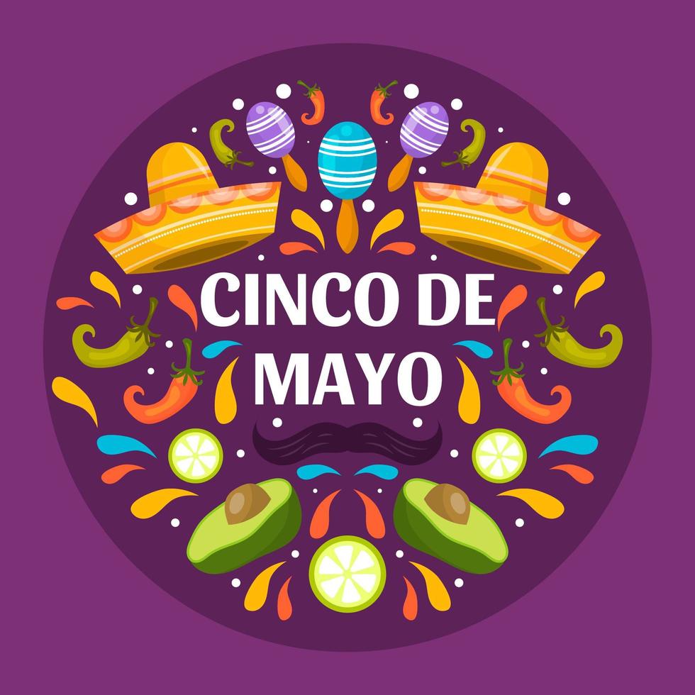 färgglad cinco de mayo festlighet vektor