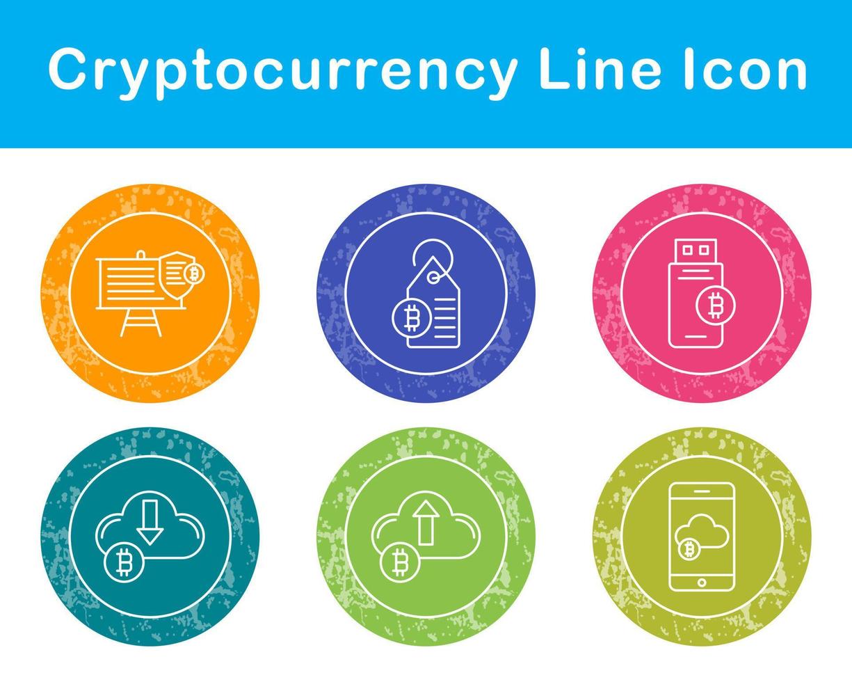 bitcoin och kryptovaluta vektor ikon uppsättning