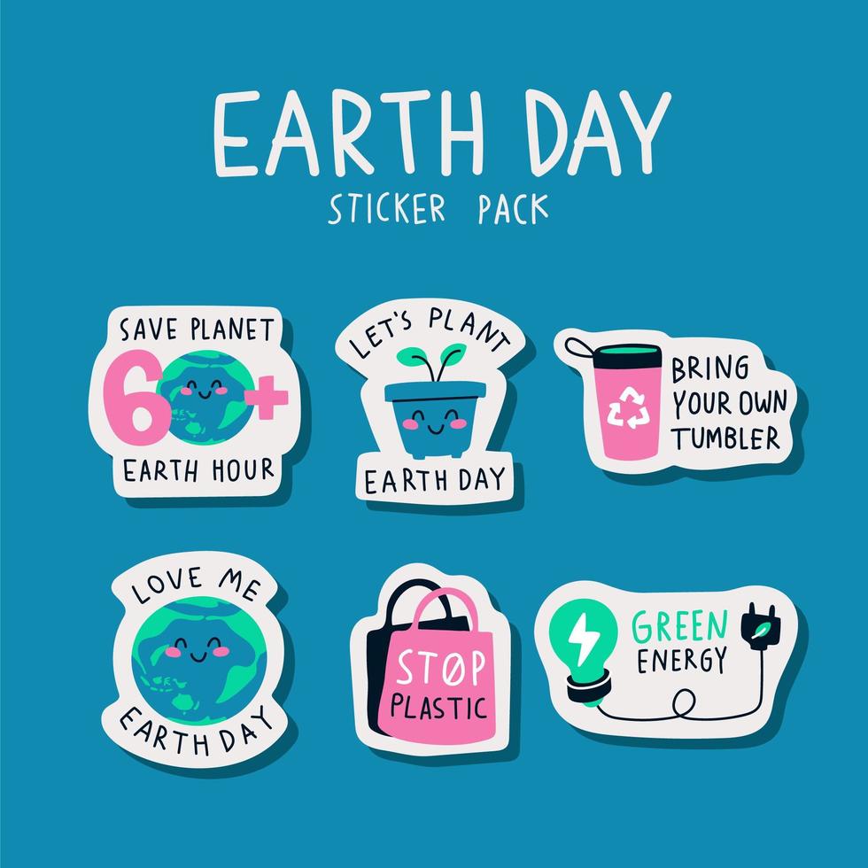 Earth Day Sticker Pack vektor
