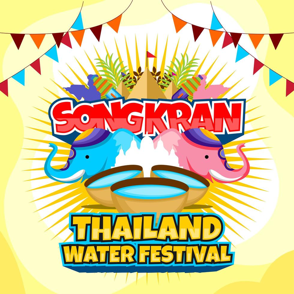 Songkran Wasser Festival Design vektor