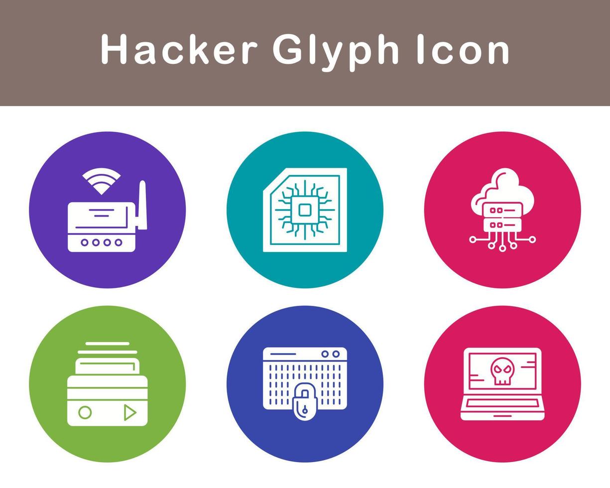 Hacker-Vektor-Icon-Set vektor