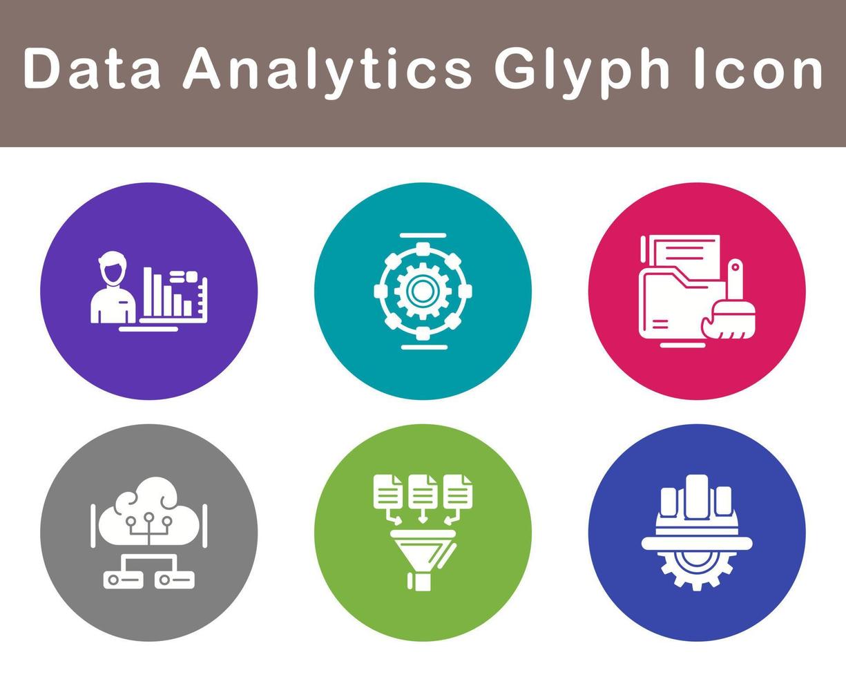 Daten Analytik Vektor Symbol einstellen