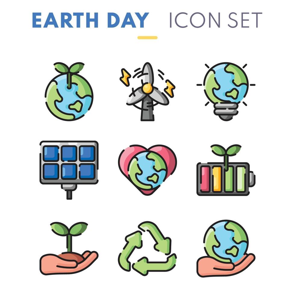 Earth Day Icon Sammlung vektor