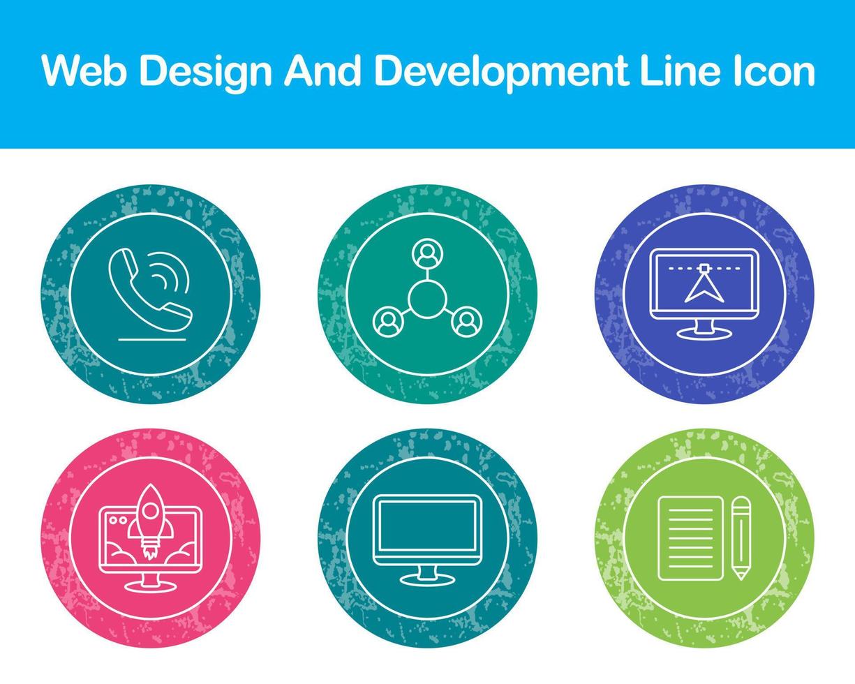 webb design och utveckling vektor ikon uppsättning