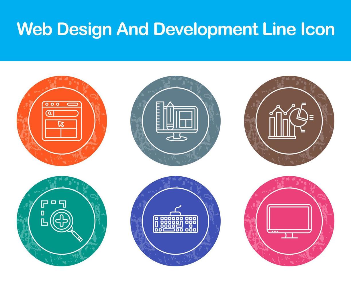 webb design och utveckling vektor ikon uppsättning