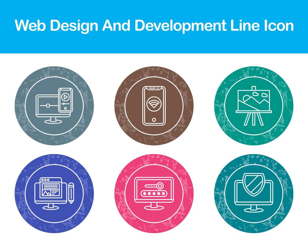 webb design och utveckling vektor ikon uppsättning