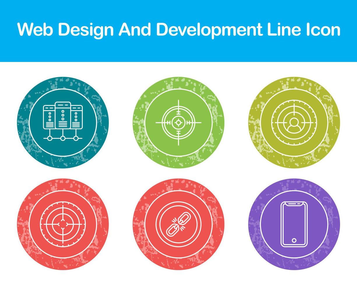 webb design och utveckling vektor ikon uppsättning