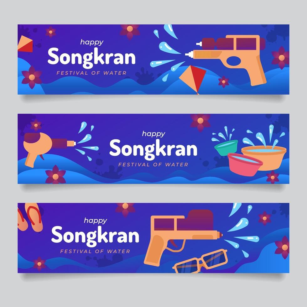 Songkran banner samling vektor