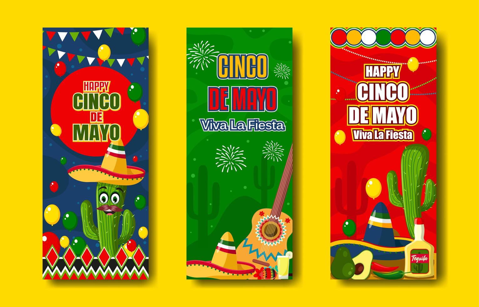 cinco de mayo-banneruppsättning vektor