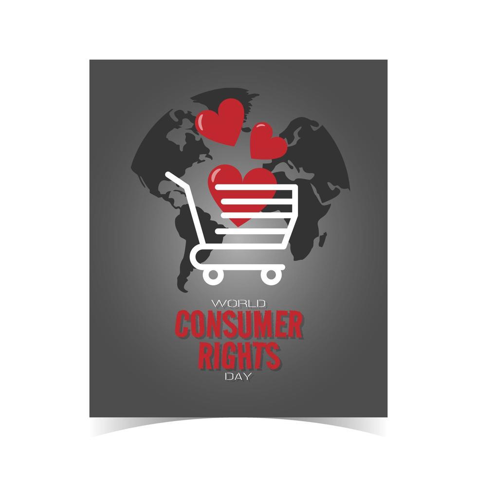 Welt Verbraucher Rechte Tag Gruß Karte vektor