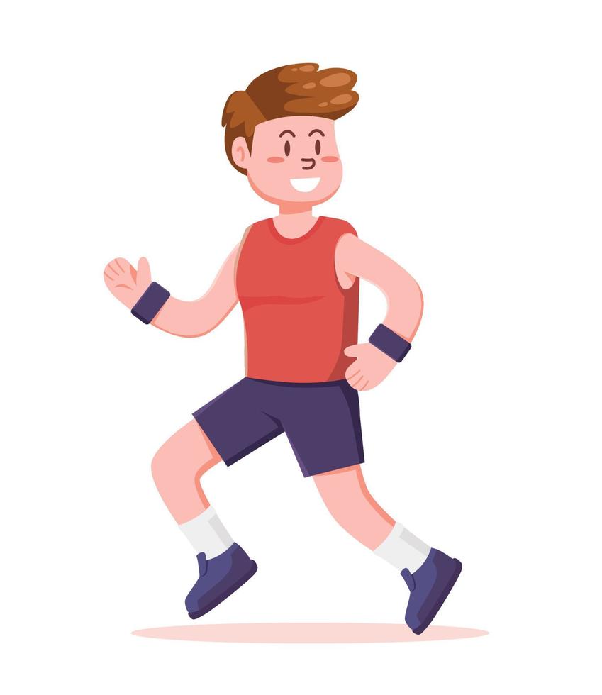 Menschen Laufen Joggen Übung und Athlet Vektor Illustration