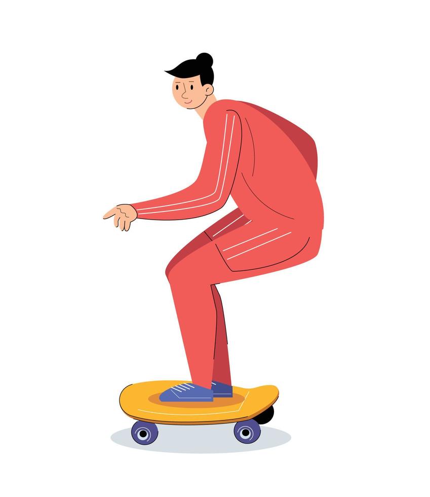 Charakter Menschen mit Skateboard Vektor Illustration