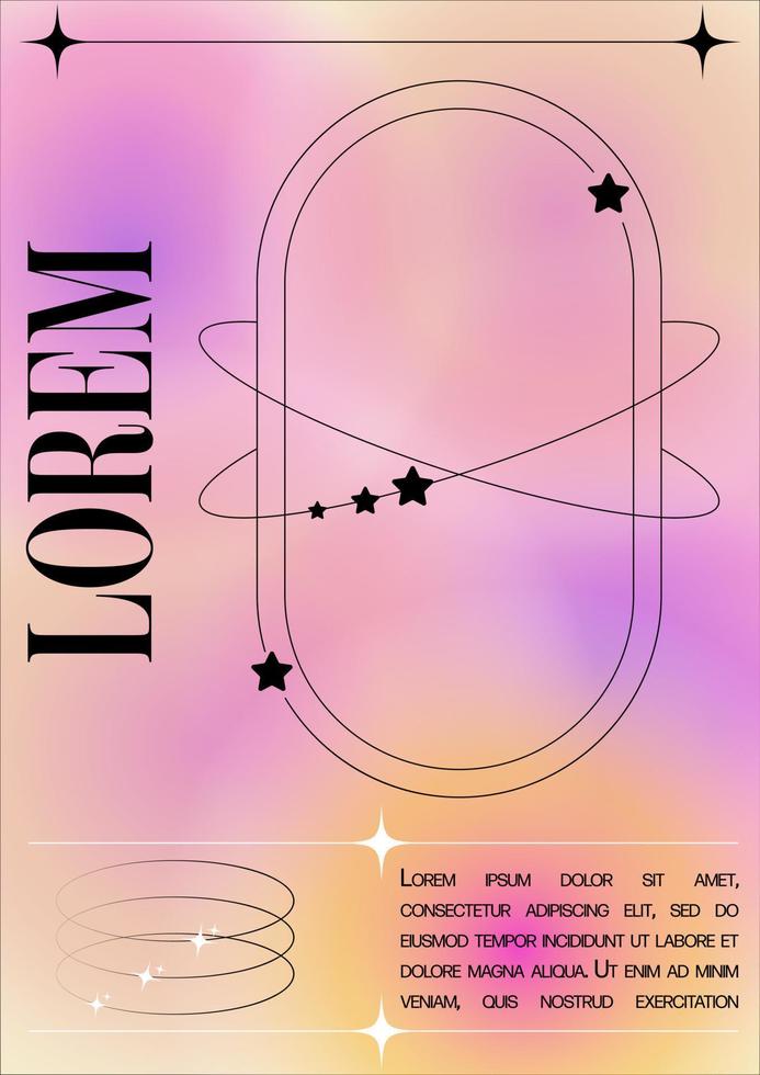 modern suddig lutning affisch i trendig 90-talet, 00-talet psychedelic stil med geometrisk former. y2k estetisk. affisch mall för social media inlägg, digital marknadsföring, försäljning befordran. vektor