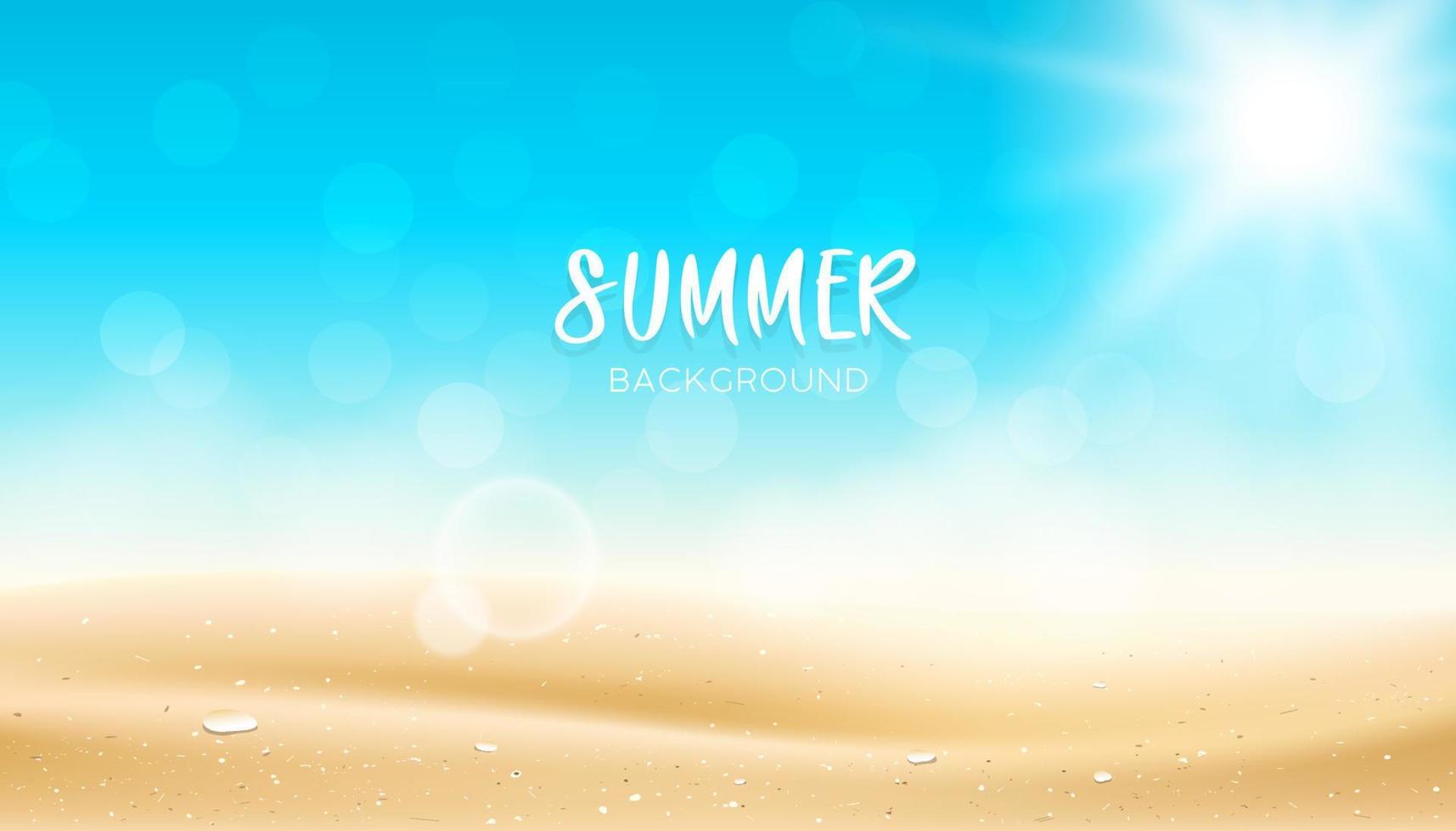 Sommer- Sand Strand Sonne Bokeh Hintergrund, eps10 Vektor Illustration