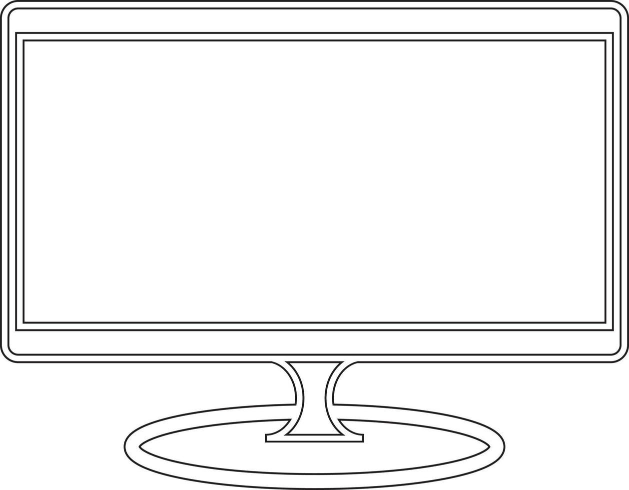 Computer oder Fernseher Desktop Bildschirm Monitor, Digital Elektronik mit schwarz und Weiß Visuals vektor