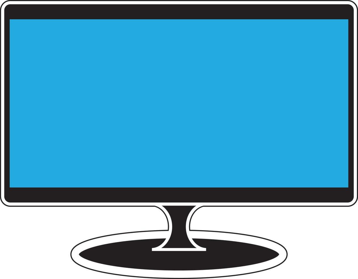 Computer oder Fernseher Desktop Bildschirm Monitor, Digital Elektronik mit Blau Visuals vektor