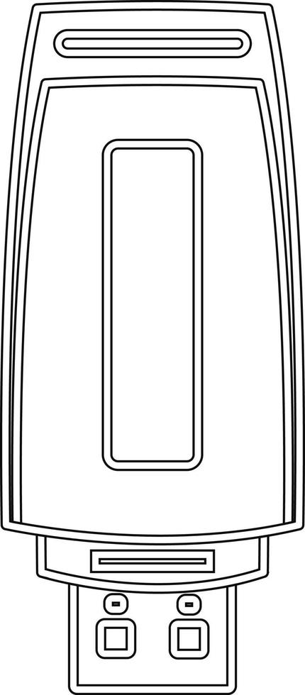 teknologi verktyg trådlös data lagring blixt disk pc tallrik linje vektor illustration, enkel och elegant