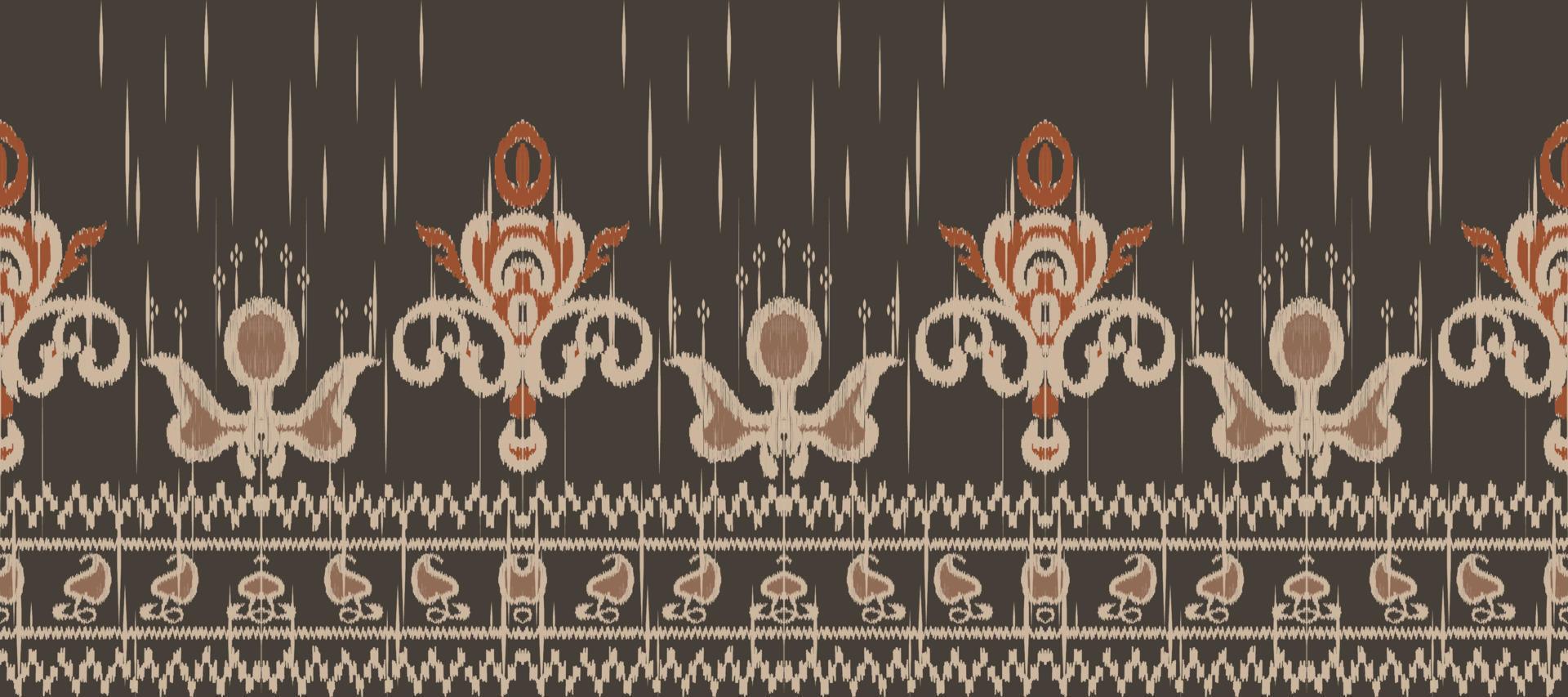 afrikansk ikat paisley broderi. batik textil- ikat bakgrund sömlös mönster digital vektor design för skriva ut saree kurti borneo tyg gräns ikkat dupatta