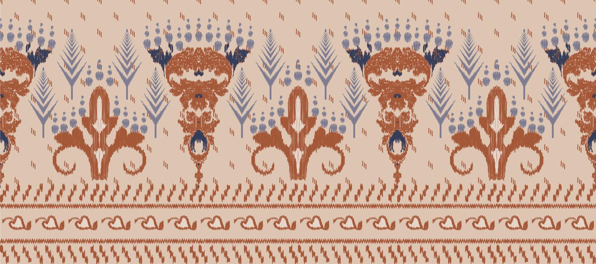 afrikanisch Ikat Stoff Paisley Stickerei Hintergrund. geometrisch ethnisch orientalisch Muster traditionell. Ikat aztekisch Stil abstrakt Vektor Illustration. Design zum drucken Textur, Stoff, Saree, Sari, Teppich.