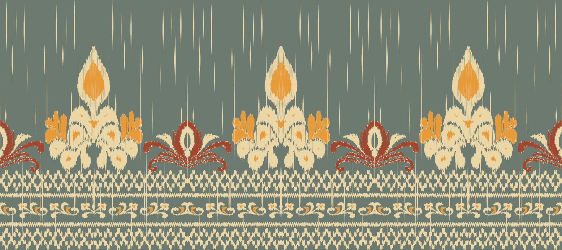 afrikansk ikat paisley broderi. batik textil- ikat damast- sömlös mönster digital vektor design för skriva ut saree kurti borneo tyg gräns borsta fest ha på sig